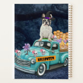 Franse Bulldog Halloween Truck Scary Night Planner (Achterkant)