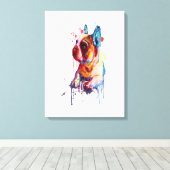 Franse Bulldog Hand Drawing Art Gift Canvas Afdruk (Insitu (Houten vloer))