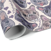 Franse Bulldog Hand-Drawn Cartoon Head Cadeaupapier (Rol Hoek)