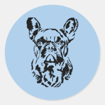 Franse Bulldog Hand getrokken digitale schaduw kun