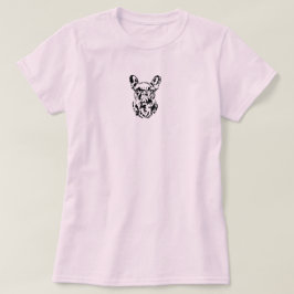 Franse Bulldog Hand getrokken digitale schaduw kun T-shirt