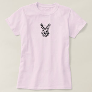 Franse Bulldog Hand getrokken digitale schaduw kun T-shirt