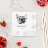 Franse Bulldog handtekening gepersonaliseerd Servet (Insitu)