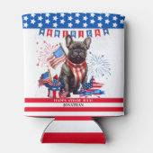 Franse Bulldog Happy 4th van juli Amerika Patriott Blikjeskoeler (Achterkant)