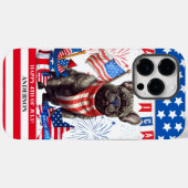 Franse Bulldog Happy 4th van juli Amerika Patriott Case-Mate iPhone Case (Achterkant (horizontaal))