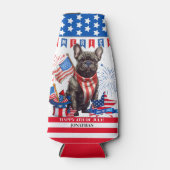 Franse Bulldog Happy 4th van juli Amerika Patriott Flesjeskoeler (Voorkant)