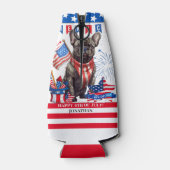 Franse Bulldog Happy 4th van juli Amerika Patriott Flesjeskoeler (Achterkant)