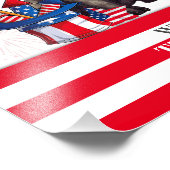 Franse Bulldog Happy 4th van juli Amerika Patriott Foto Afdruk (Hoek)