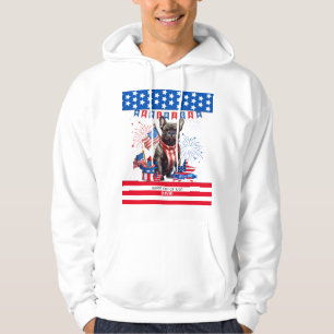 Franse Bulldog Happy 4th van juli Amerika Patriott Hoodie