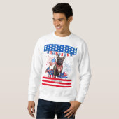 Franse Bulldog Happy 4th van juli Amerika Patriott Trui (Voorkant volledig)