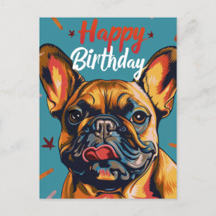 Franse Bulldog Happy Birthday Briefkaart