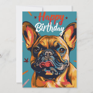 Franse Bulldog Happy Birthday Feestdagenkaart