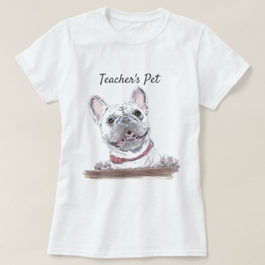 Franse Bulldog Happy Dog Tekening op maat T-shirt (Design voorkant)
