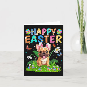 Franse Bulldog Happy Easter Egg Hunt Bunny Ear Eas Kaart