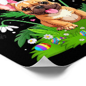 Franse Bulldog Happy Easter Egg Hunt Bunny Ear Eas Poster (Hoek)