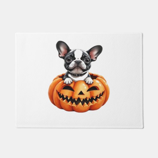 Franse Bulldog Happy Halloween pompoen Classic T-S Deurmat (Voorkant)