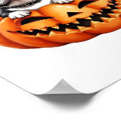 Franse Bulldog Happy Halloween pompoen Classic T-S Poster (Hoek)