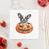 Franse Bulldog Happy Halloween pompoen Classic T-S Servet (Insitu)