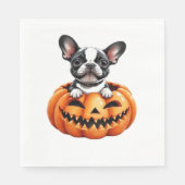 Franse Bulldog Happy Halloween pompoen Classic T-S Servet (Voorkant)