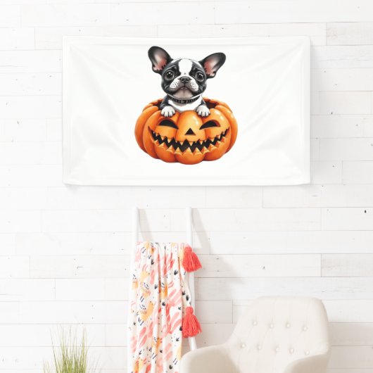 Franse Bulldog Happy Halloween pompoen Classic T-S Spandoek (Insitu)