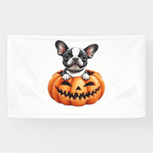 Franse Bulldog Happy Halloween pompoen Classic T-S Spandoek (Horizontaal)