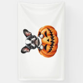 Franse Bulldog Happy Halloween pompoen Classic T-S Spandoek (Verticaal)