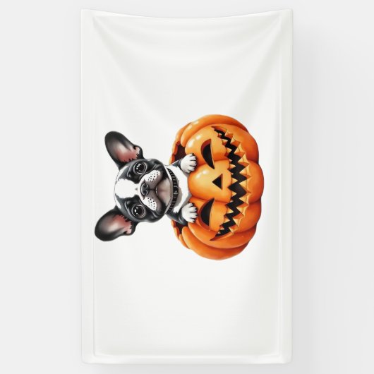 Franse Bulldog Happy Halloween pompoen Classic T-S Spandoek (Verticaal)