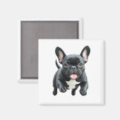 Franse Bulldog Happy Speelse Fun Jumping Joyful Magneet (Voorkant / Achterkant)