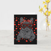 Franse Bulldog Hart Glazen Valentijnsdag Franse Bu Kaart (Gele Bloem)