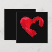 Franse Bulldog Hart Silhouet Valentijnsdag Hond Feestdagenkaart (Voorkant / Achterkant)