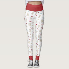 Franse bulldog harten zwaaien dwerghondenkopje leggings
