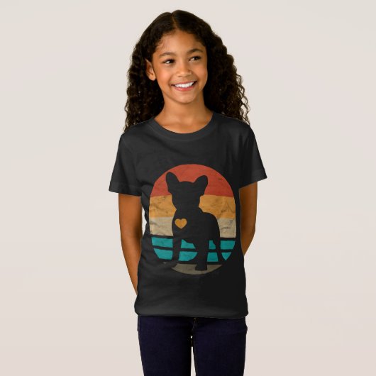 franse bulldog hartontwerp frenchie t-shirt (Voorkant volledig)