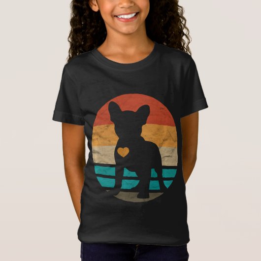 franse bulldog hartontwerp frenchie t-shirt (Voorkant)