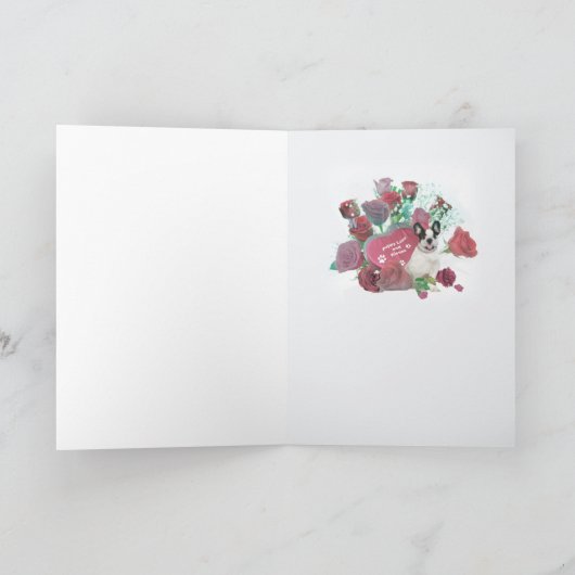 Franse Bulldog hartvormige tong Feestdagen Kaart (Binnen)