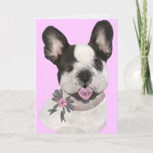 Franse Bulldog hartvormige tong Feestdagen Kaart
