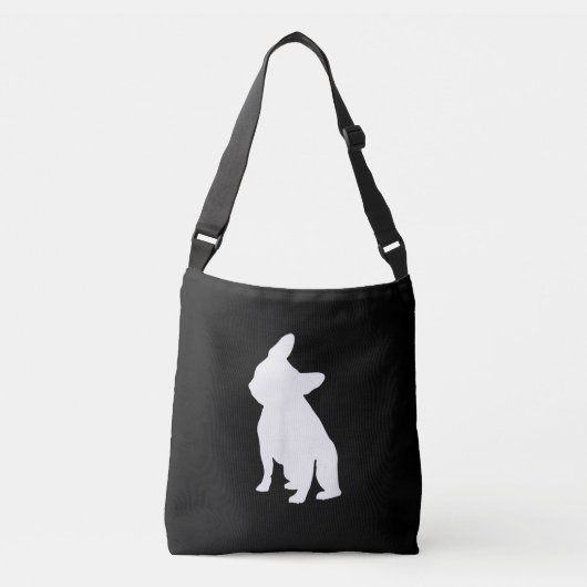 Franse Bulldog Head Tilt Apparel, Frenchie Head Crossbody Tas (Voorkant)