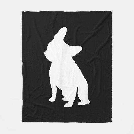 Franse Bulldog Head Tilt Apparel, Frenchie Head Fleece Deken (Voorkant)
