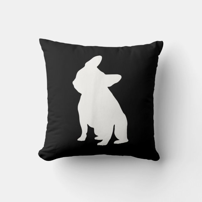 Franse Bulldog Head Tilt Apparel, Frenchie Head Kussen (Voorkant)