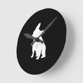 Franse Bulldog Head Tilt Apparel, Frenchie Head Ronde Klok (Hoek)