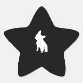 Franse Bulldog Head Tilt Apparel, Frenchie Head Ster Sticker (Voorkant)