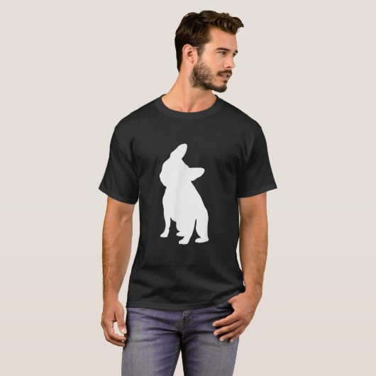 Franse Bulldog Head Tilt Apparel, Frenchie Head T-shirt (Voorkant volledig)