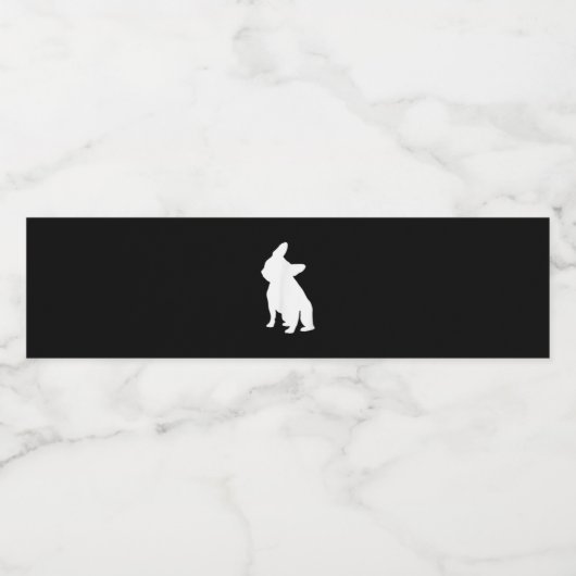 Franse Bulldog Head Tilt Apparel, Frenchie Head Waterfles Etiket (Enkel label)