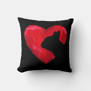 Franse Bulldog Heart Silhouette Valentijnsdag Dog Kussen