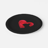 Franse Bulldog Heart Silhouette Valentijnsdag Dog Papieren Bordje (Gekanteld)