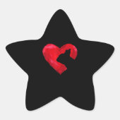 Franse Bulldog Heart Silhouette Valentijnsdag Dog Ster Sticker (Voorkant)