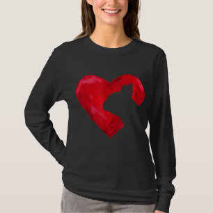Franse Bulldog Heart Silhouette Valentijnsdag Dog T-shirt