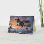 Franse Bulldog Heks Halloween Kaart (Achterkant)