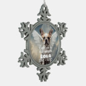 Franse Bulldog-herdenking Tin Sneeuwvlok Ornament (Links)