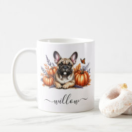 Franse Bulldog Herfst Mok met gepersonaliseerde na