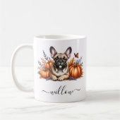 Franse Bulldog Herfst Mok met gepersonaliseerde na (Links)